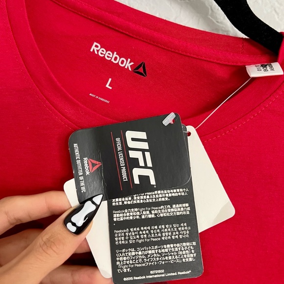Womens Red UFC T shirt by Reebok - Picture 2 of 10